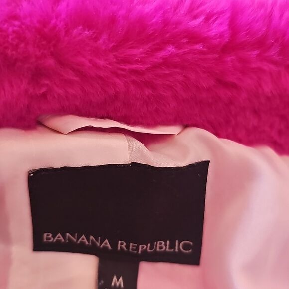 Fuschia faux fur jacket size M Banana Republic new condition - Picture 10 of 13